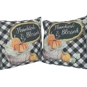 NWT Thankful Blessed Pumpkin Fall Pillow Covers